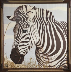 Zebra, poster fotorealista su lino