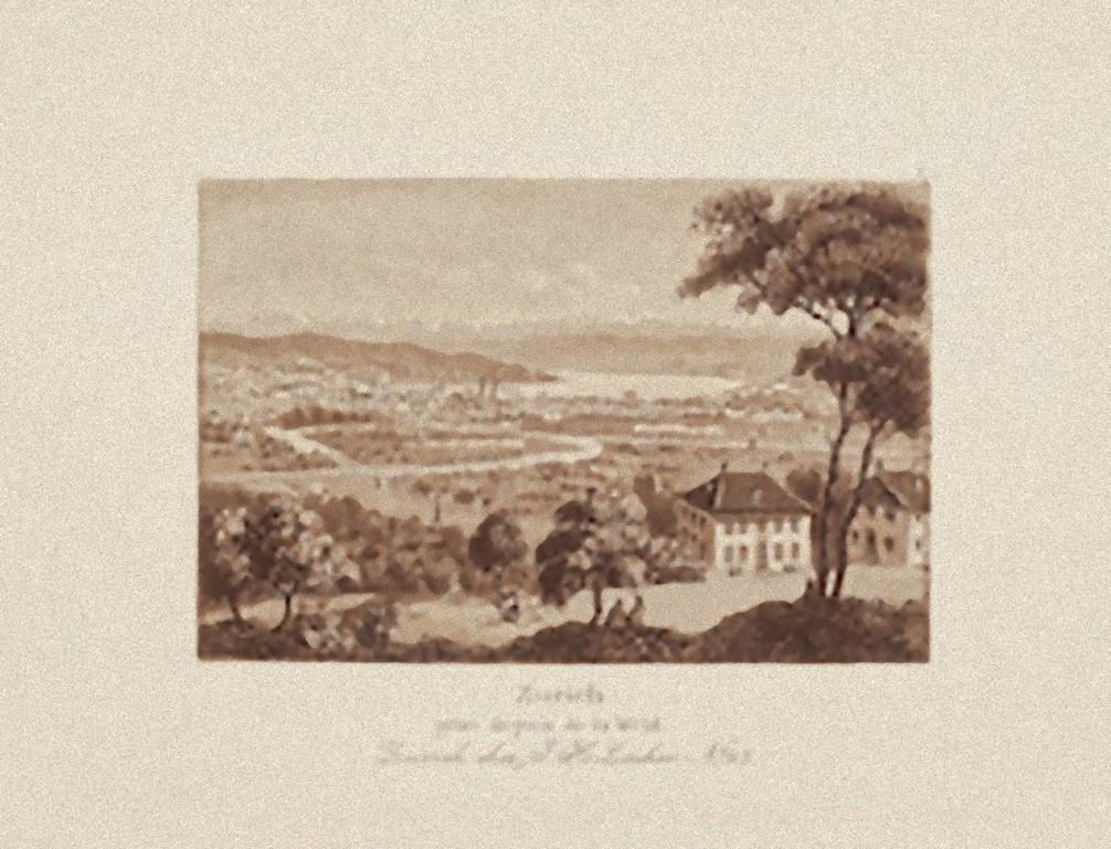Unknown Landscape Print – Zurich-Landschaft - Original-Radierung auf Papier - 19. Jahrhundert