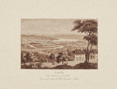 Zurich Landscape - Original Etching on Paper - 19th Century