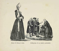 Zurich Woman in Mourning- World Costumes  - Lithograph - 1862