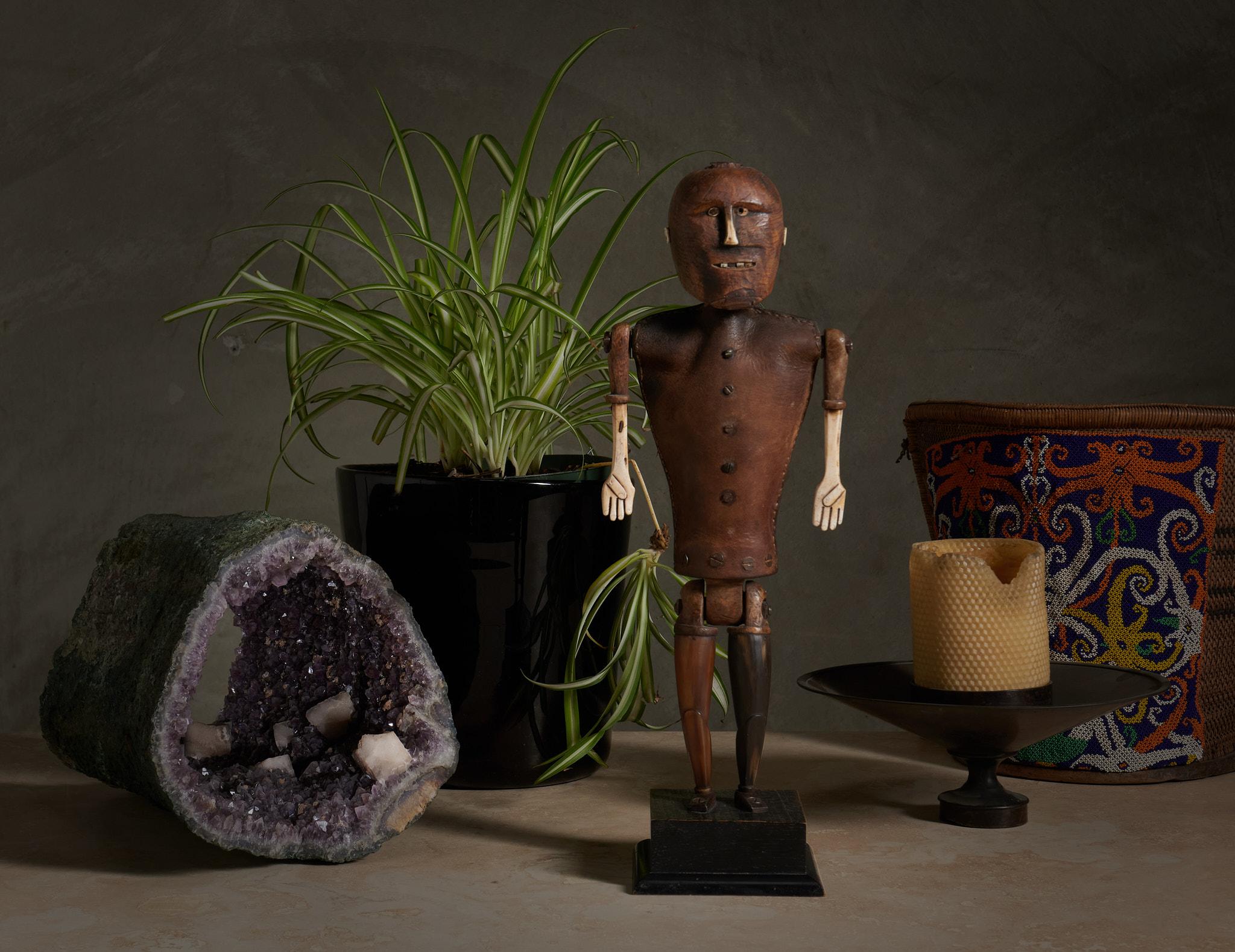Osso Unknown Provenance Folk Art Carved Wood Figure of Man in vendita