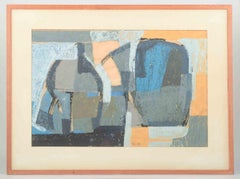 Artistique scandinave inconnu. Composition abstraite. Technique mixte sur papier.