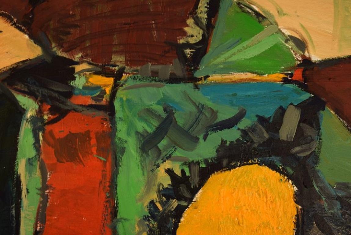 Unknown Scandinavian Artist, Oil on Canvas, Abstract Composition, 1960s In Excellent Condition For Sale In Copenhagen, DK