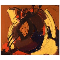 Unknown Scandinavian Artist, Oil on Canvas, Abstract Composition, 1960s