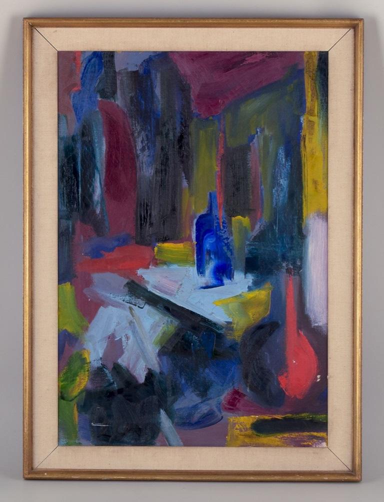 Les produits d'occasion sont exonérés de droits d'importation pour les clients américains. 
Par conséquent, aucun droit d'importation ne s'appliquera à votre achat.

Peintre scandinave inconnu.
Huile sur toile.
Composition abstraite.
Palette de