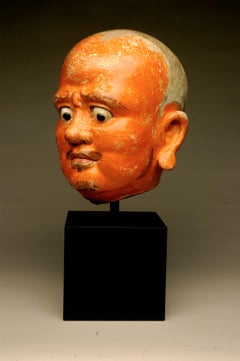 Stucco Portrait of a Lohan China Yuan/Ming Dynasty, circa 14th Century