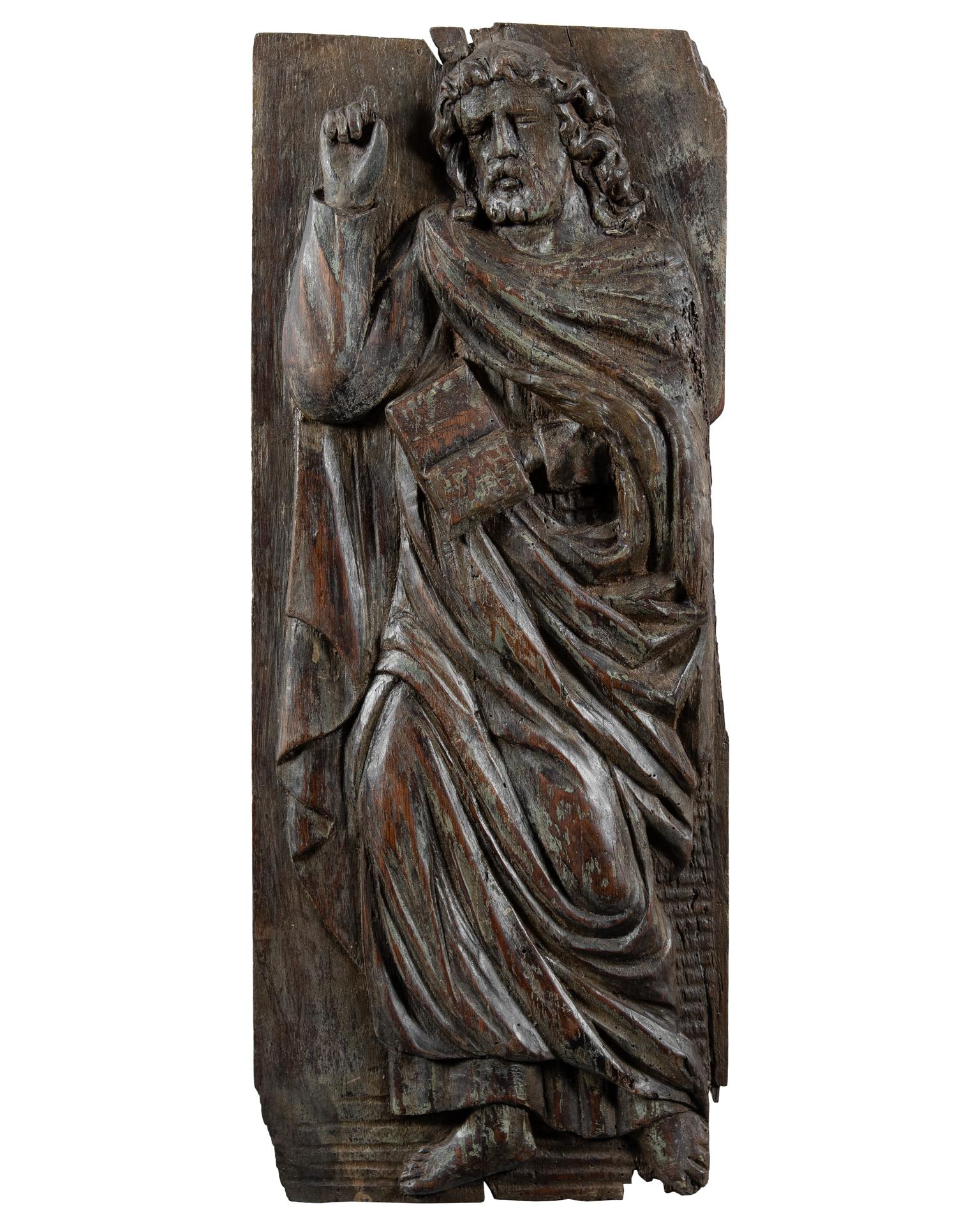 Lampe Sculpture Ancienne En Chêne – Personnage Médiéval (fou, Serf), Vintage