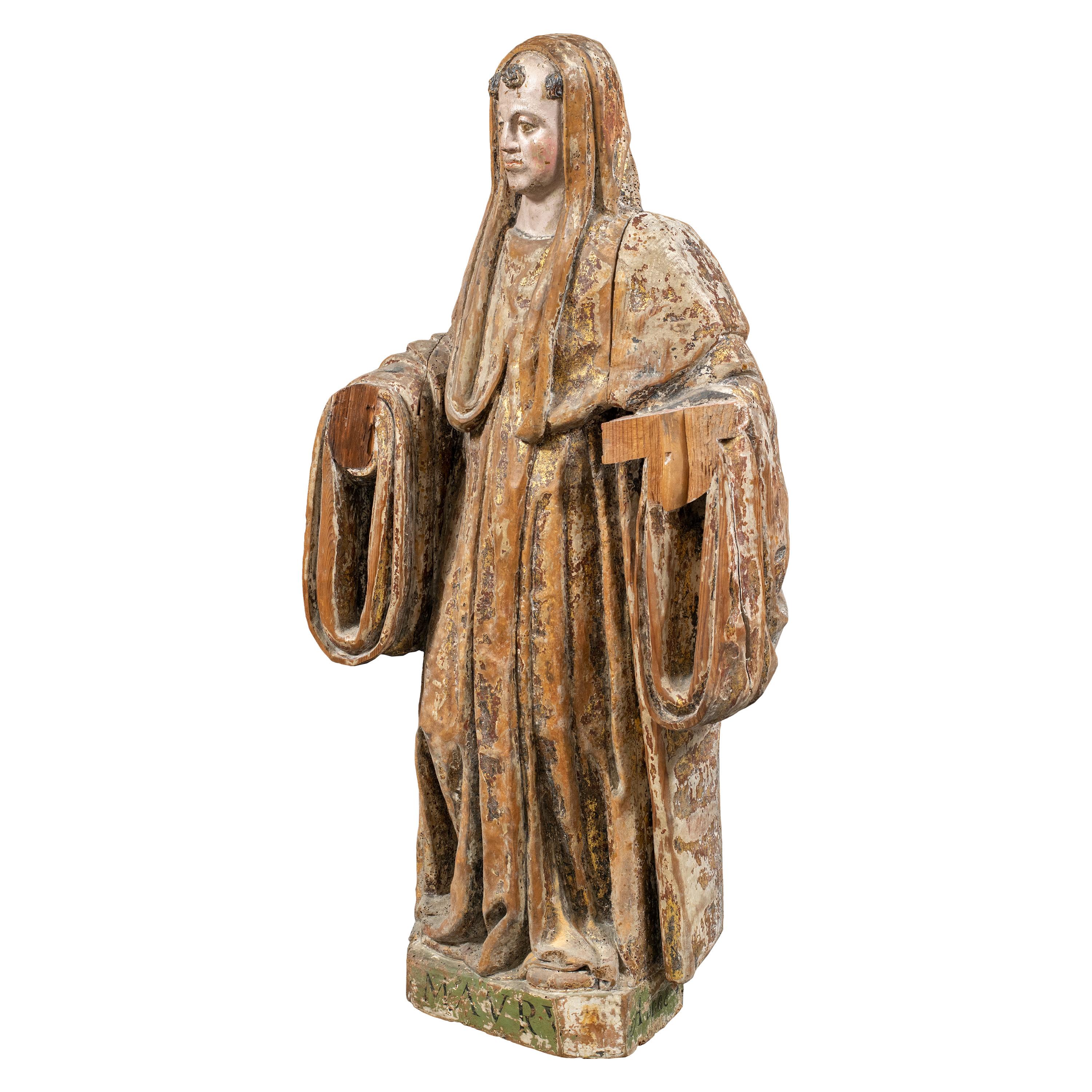 Renaissance Italian sculptor - 16th century wood sculpture - Saint Mauritius For Sale 9