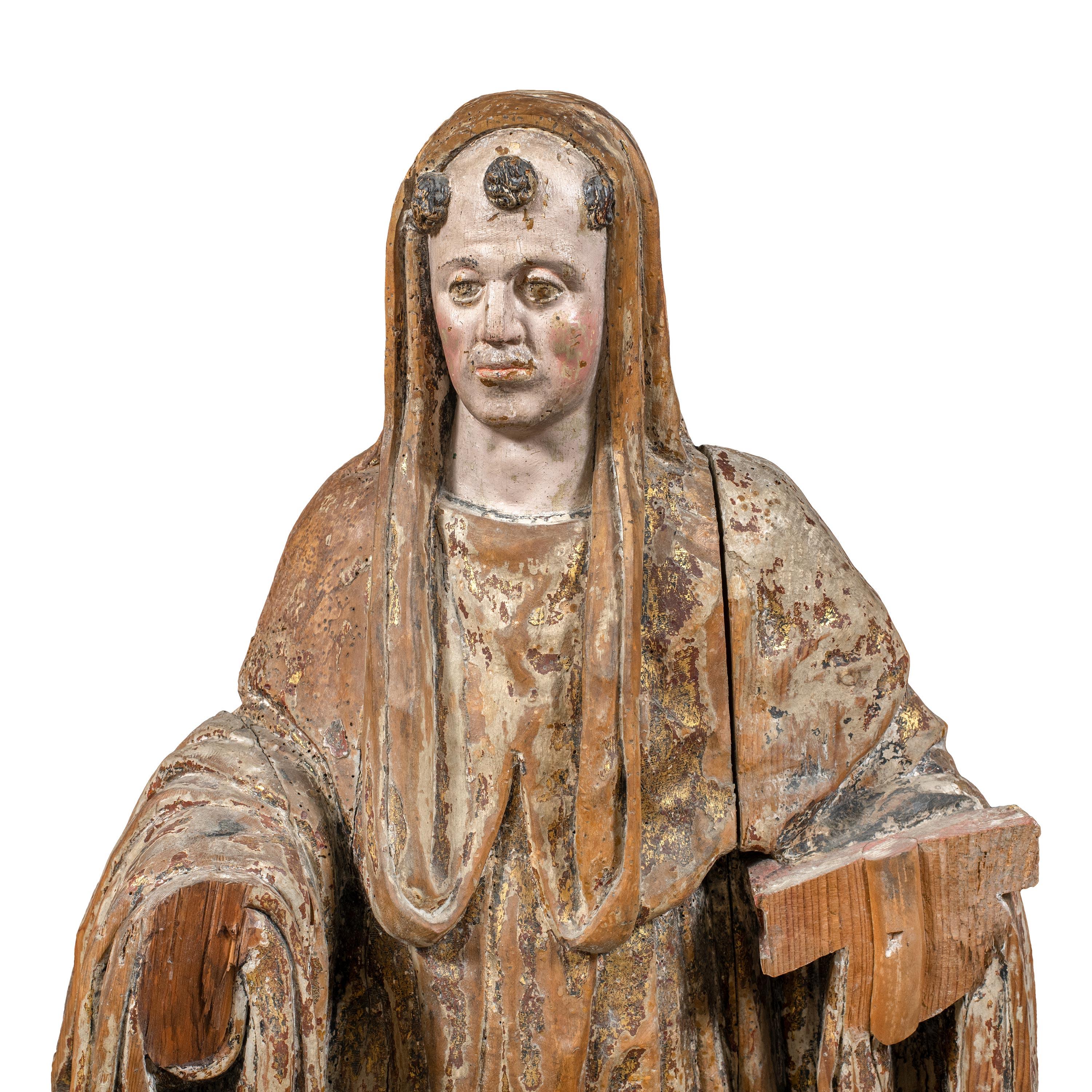 Renaissance Italian sculptor - 16th century wood sculpture - Saint Mauritius For Sale 10