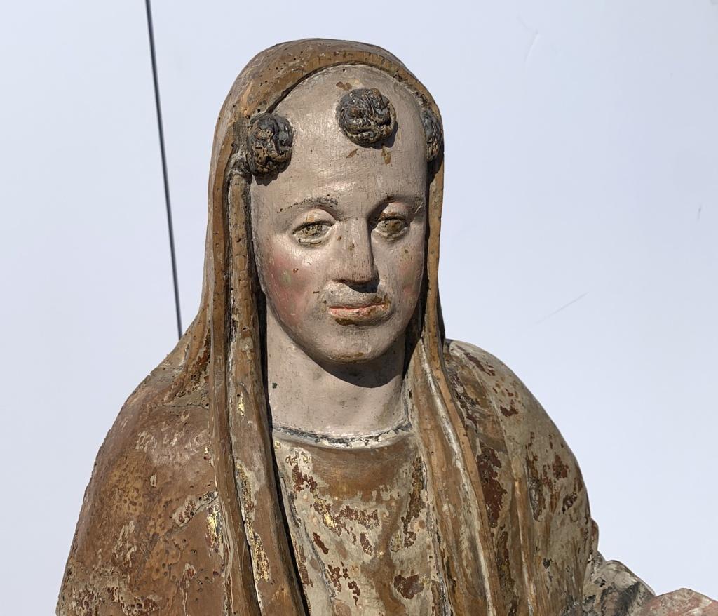 16th century Italian carved wood sculpture - Saint Mauritius - Gilded Painted For Sale 3