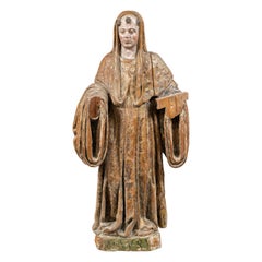 Scultura italiana in legno intagliato del XVI secolo - San Maurizio - Dipinto dorato
