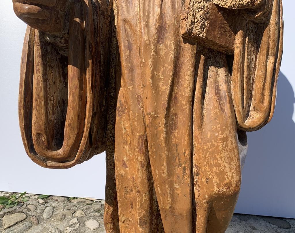 Escultura italiana de madera tallada del siglo XVI - San Roberto - Dorado Pintado en venta 7