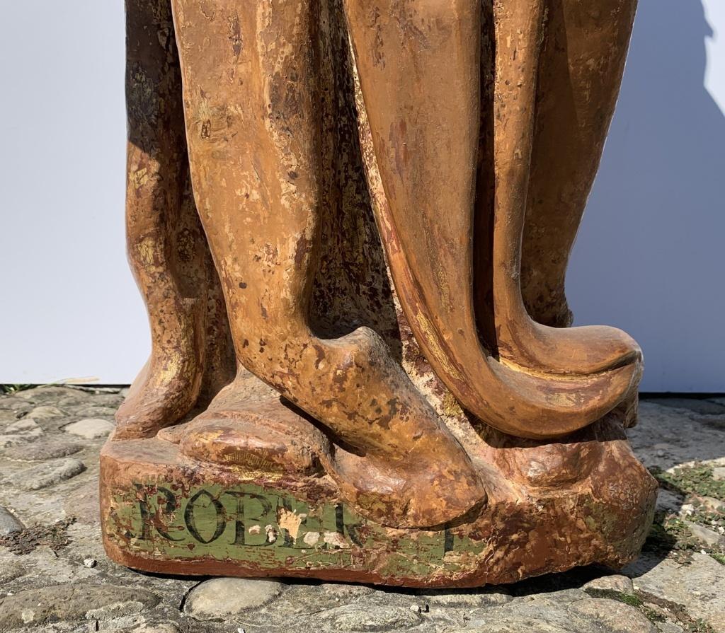 Escultura italiana de madera tallada del siglo XVI - San Roberto - Dorado Pintado en venta 8