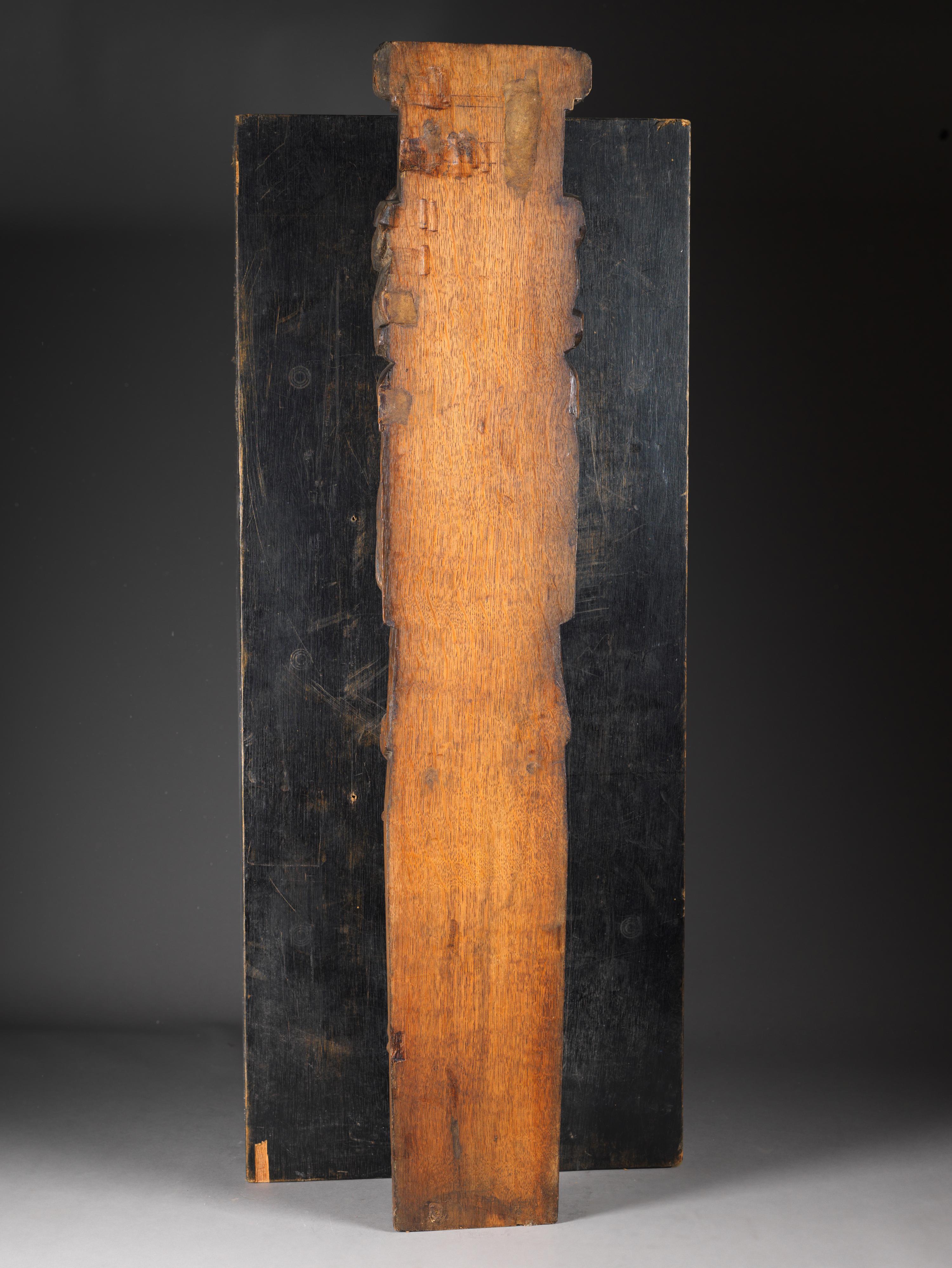 XVII secolo, Barocco, Angelo orante, Parte di un coro, Oak - Figurative Sculpture Marrone di Unknown
