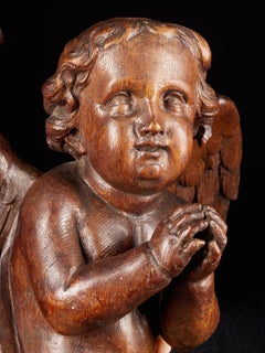 18th C, Late Baroque, Religious, Flemish Shool, Sculpture of an Angel