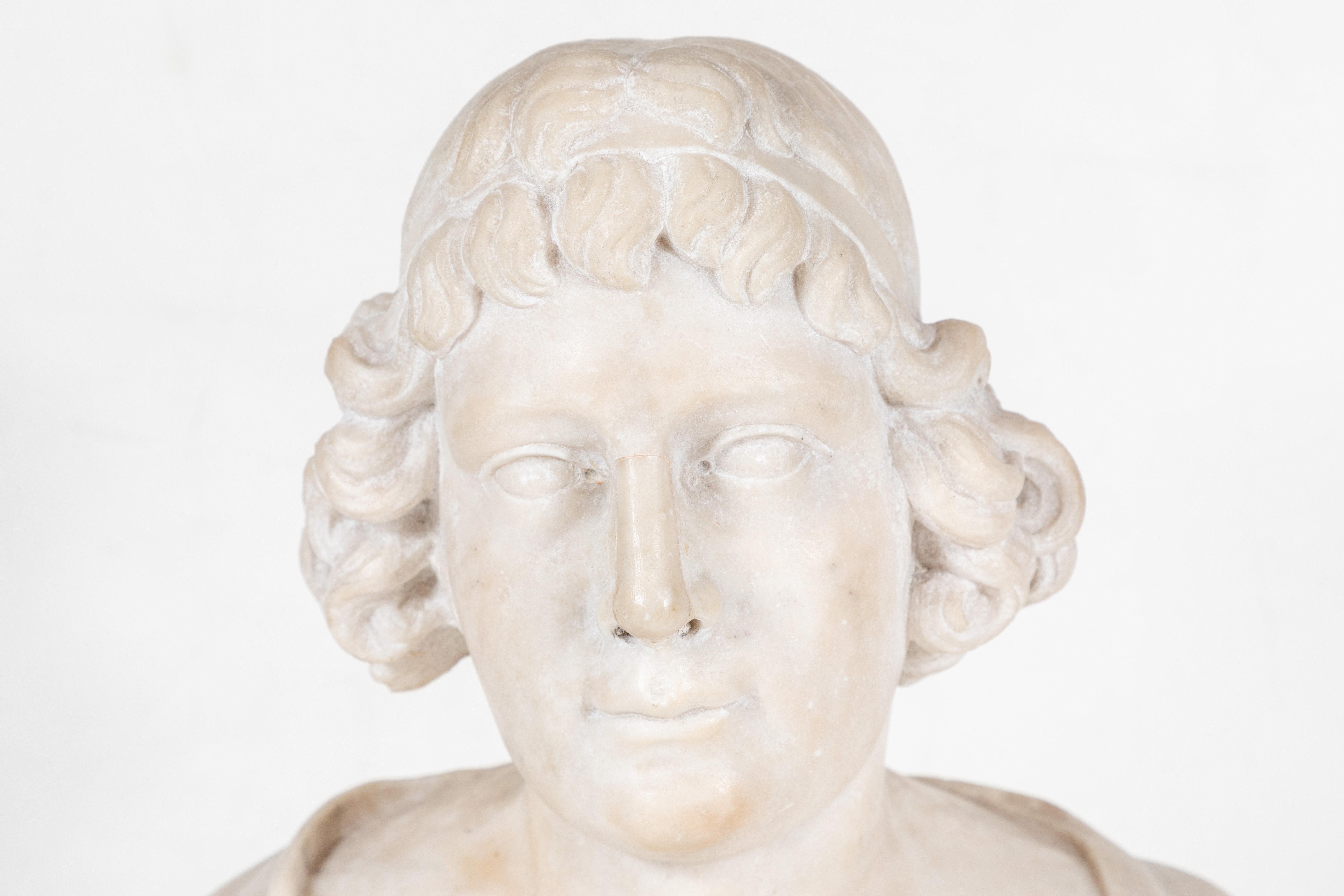 18th Century, Carrara Marble Bust For Sale 1