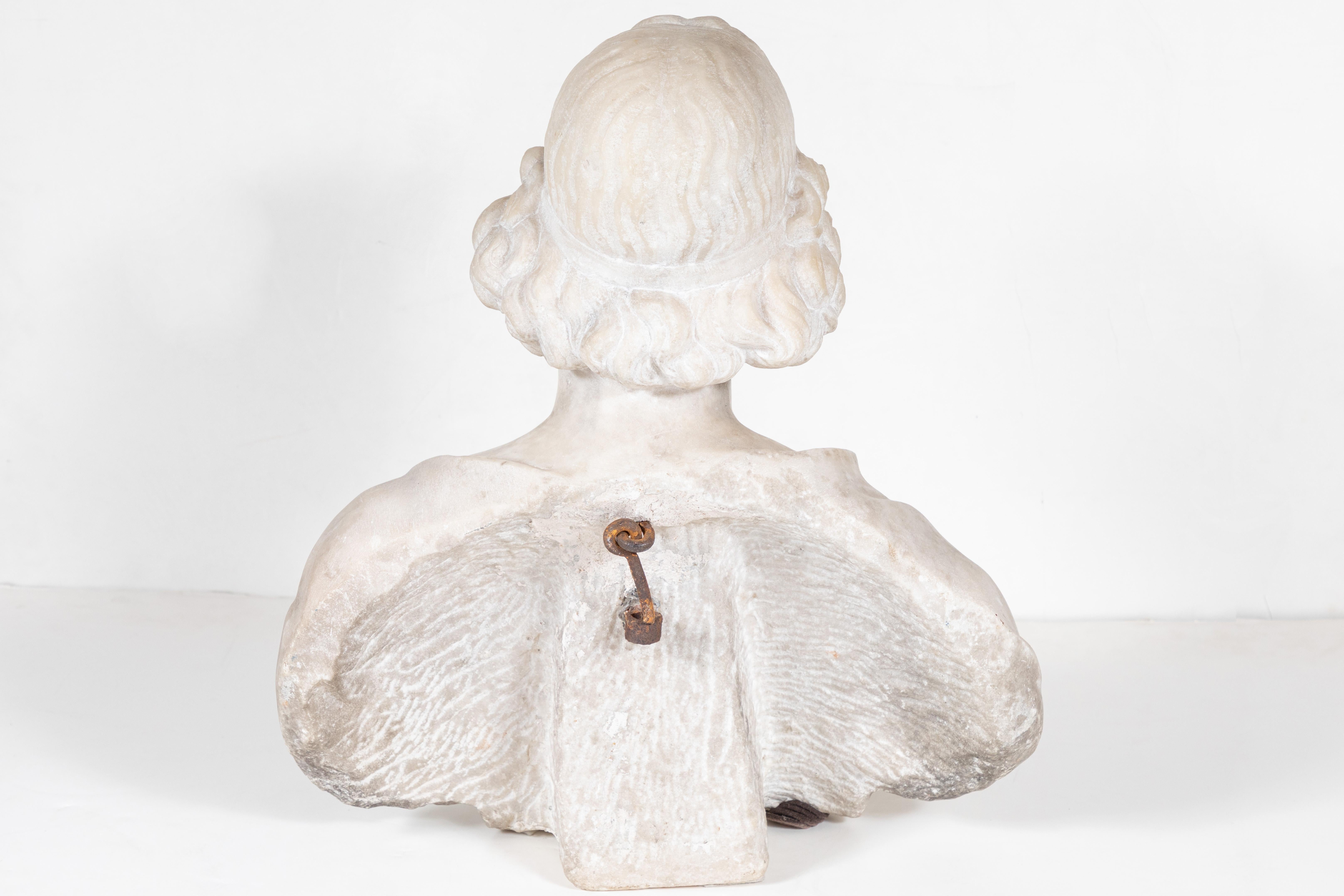 18th Century, Carrara Marble Bust For Sale 3