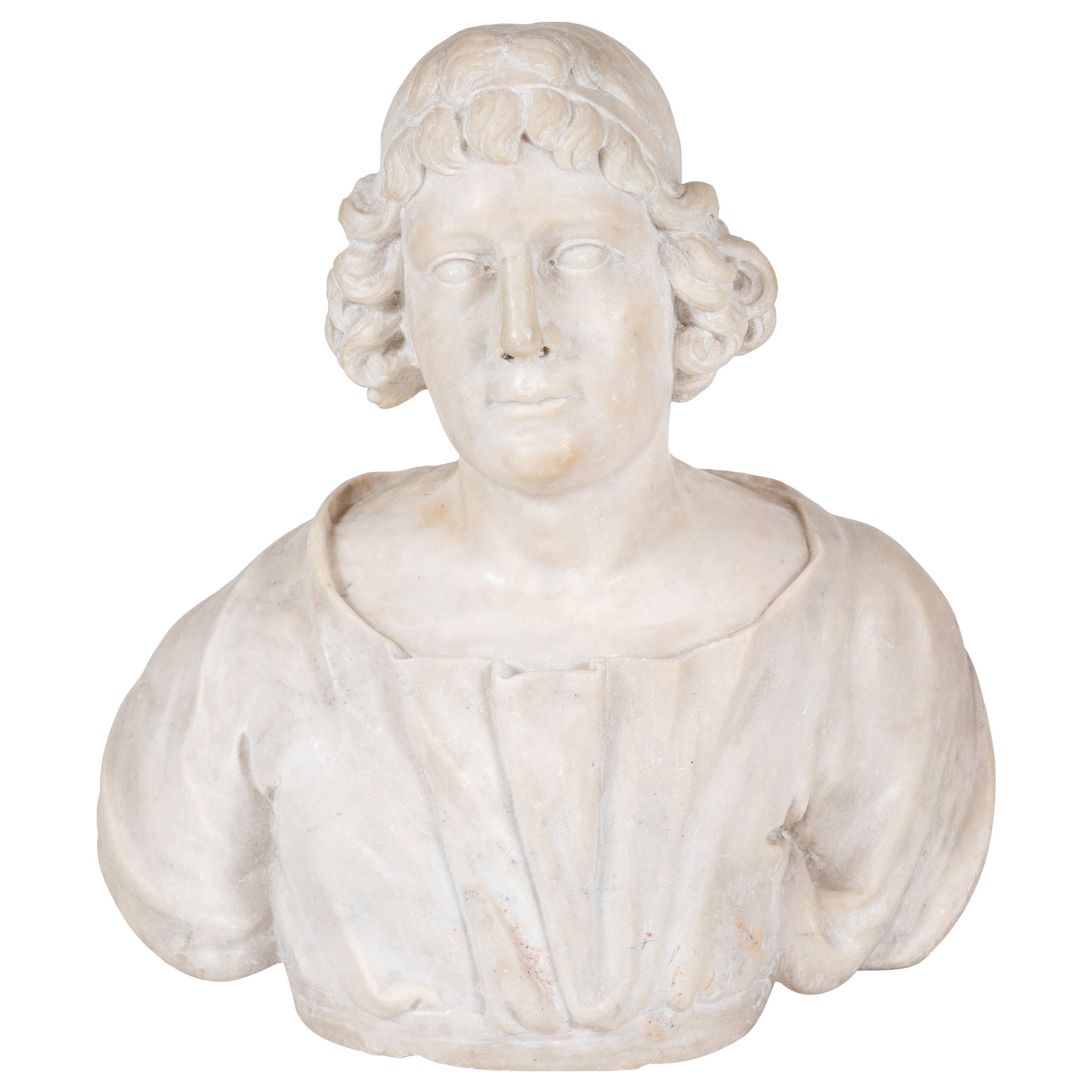 18th Century, Carrara Marble Bust - Sculpture by Unknown