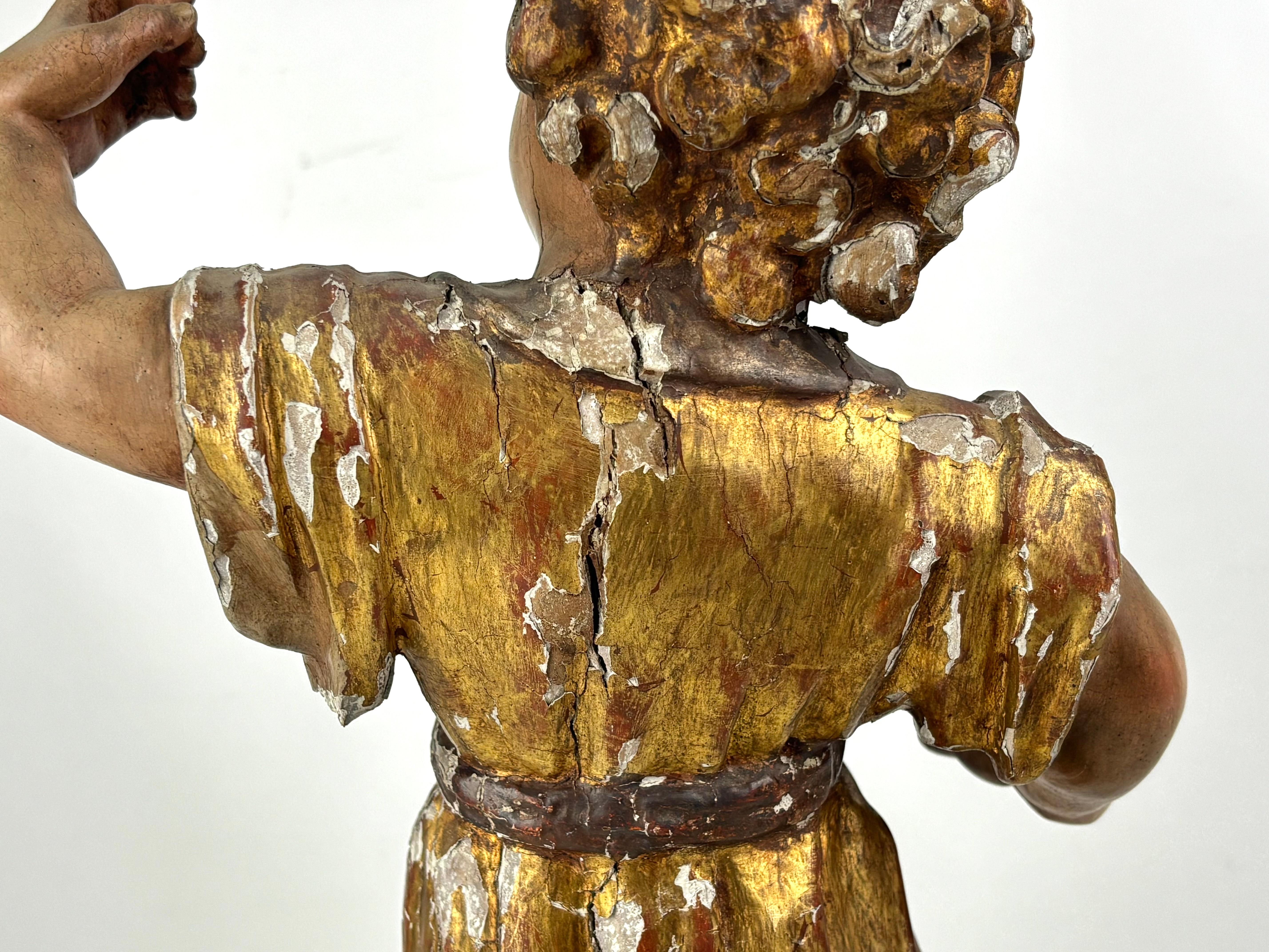 18th Century Catalan Polychrome Wood Figure of the Christ Child For Sale 5