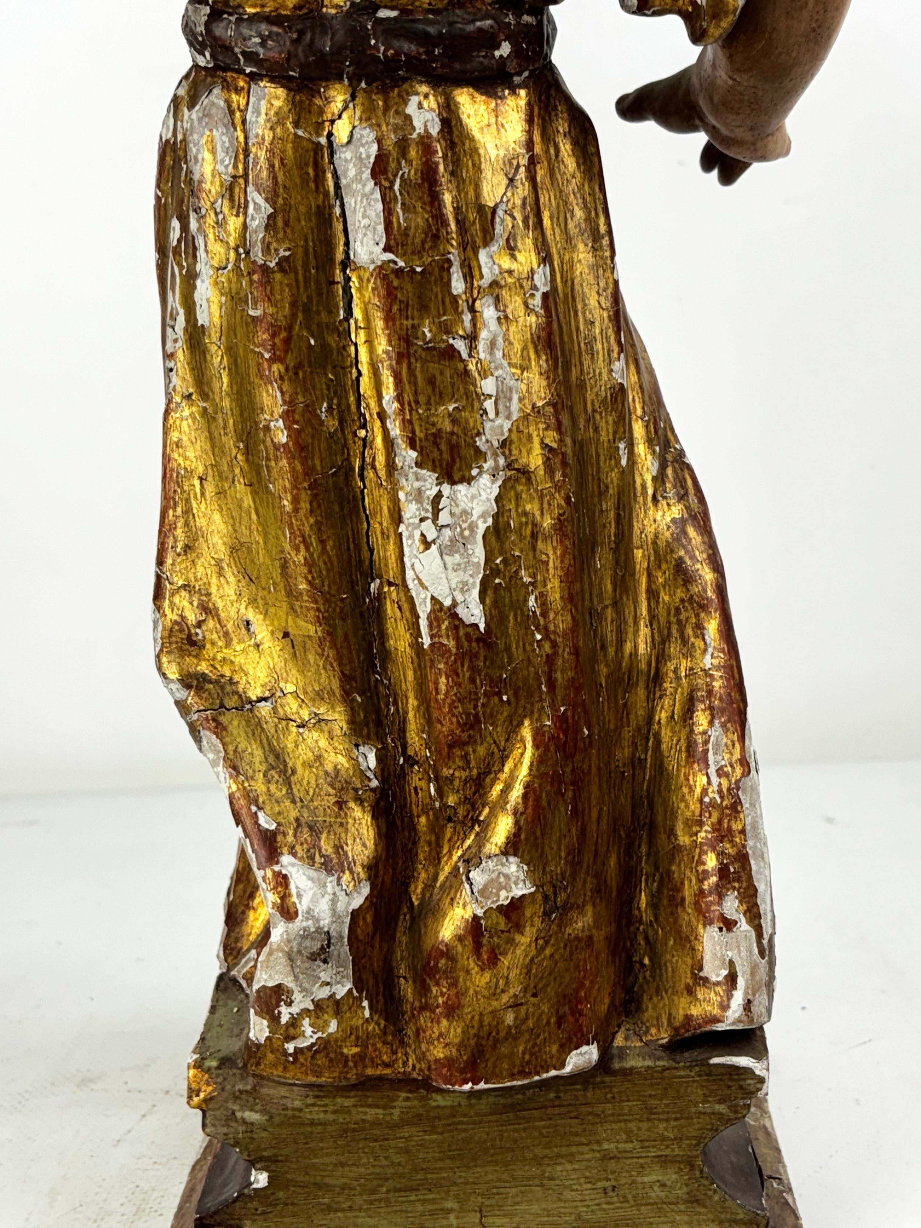18th Century Catalan Polychrome Wood Figure of the Christ Child For Sale 6