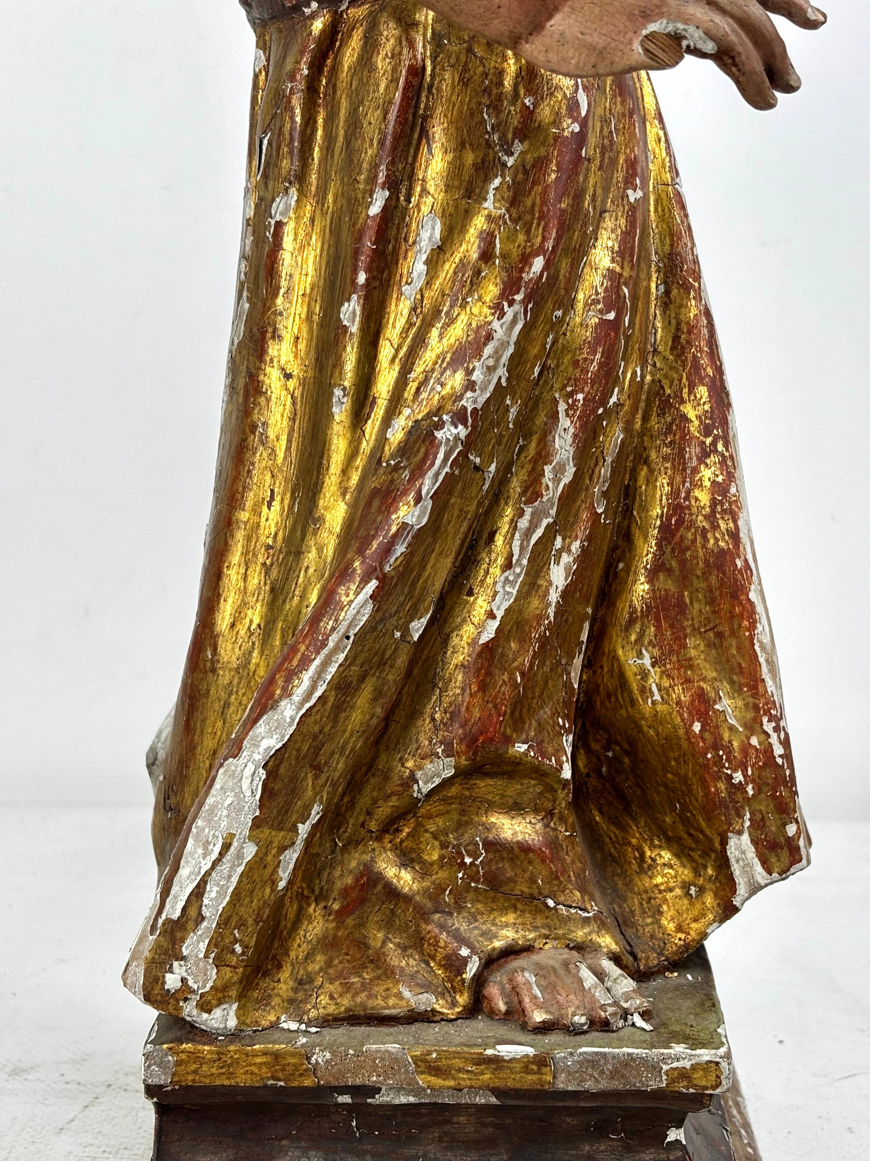 18th Century Catalan Polychrome Wood Figure of the Christ Child For Sale 12