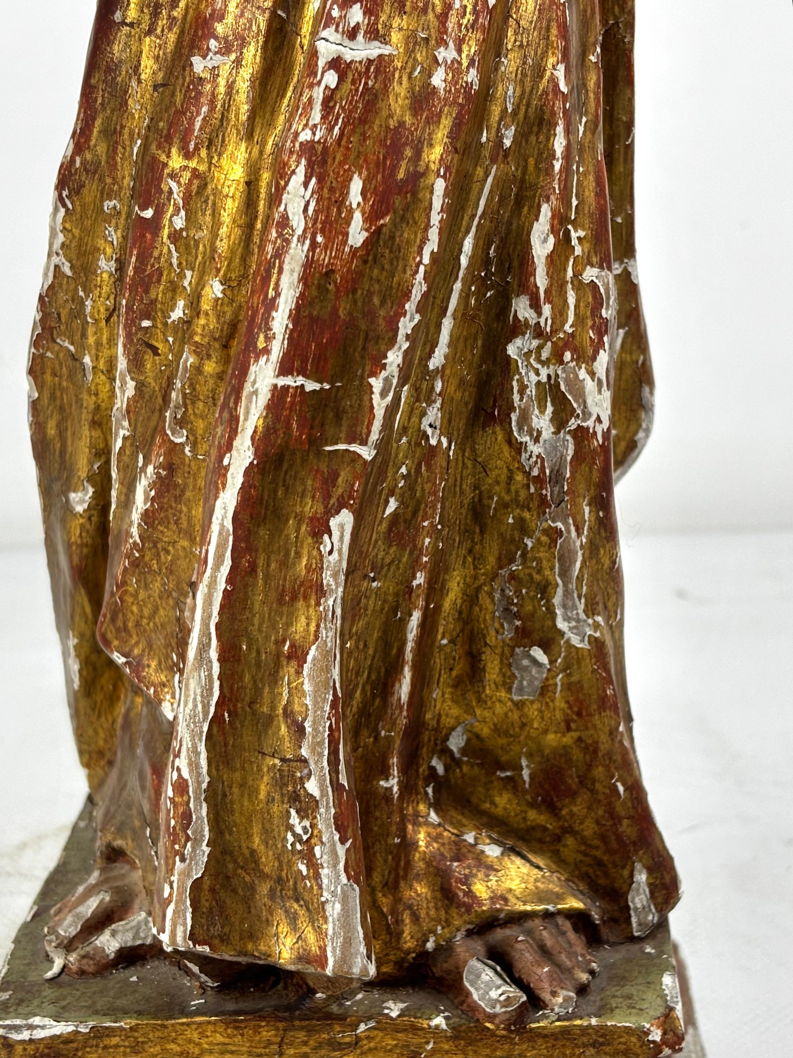 Polychrome Wood Sculpture of the Christ Child, Catalan School, 18th Century
A finely carved and expressive figure from the late Baroque period. Crafted in wood with traces of its original polychromy, this piece exemplifies the delicacy and charm of