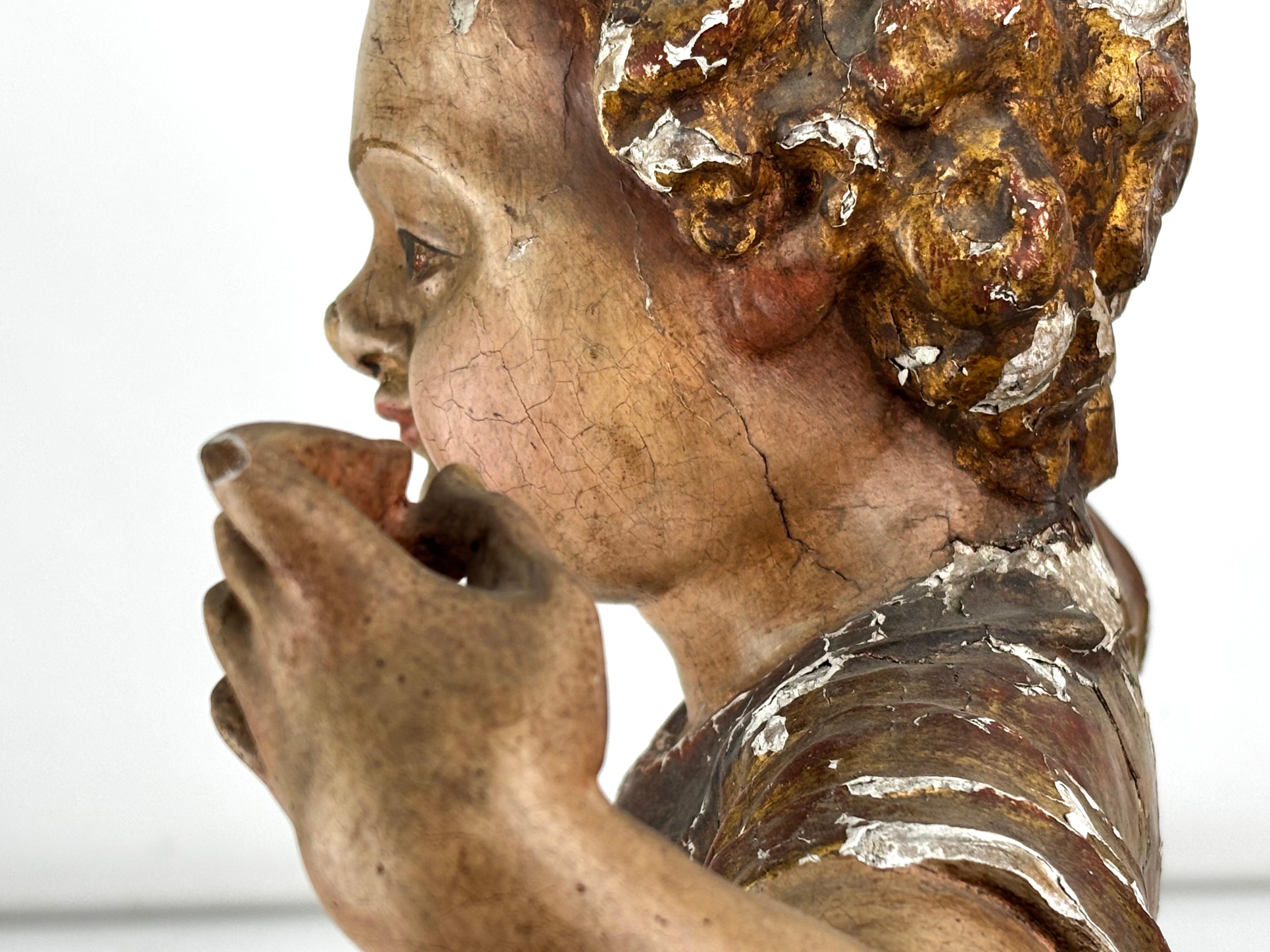 18th Century Catalan Polychrome Wood Figure of the Christ Child For Sale 2