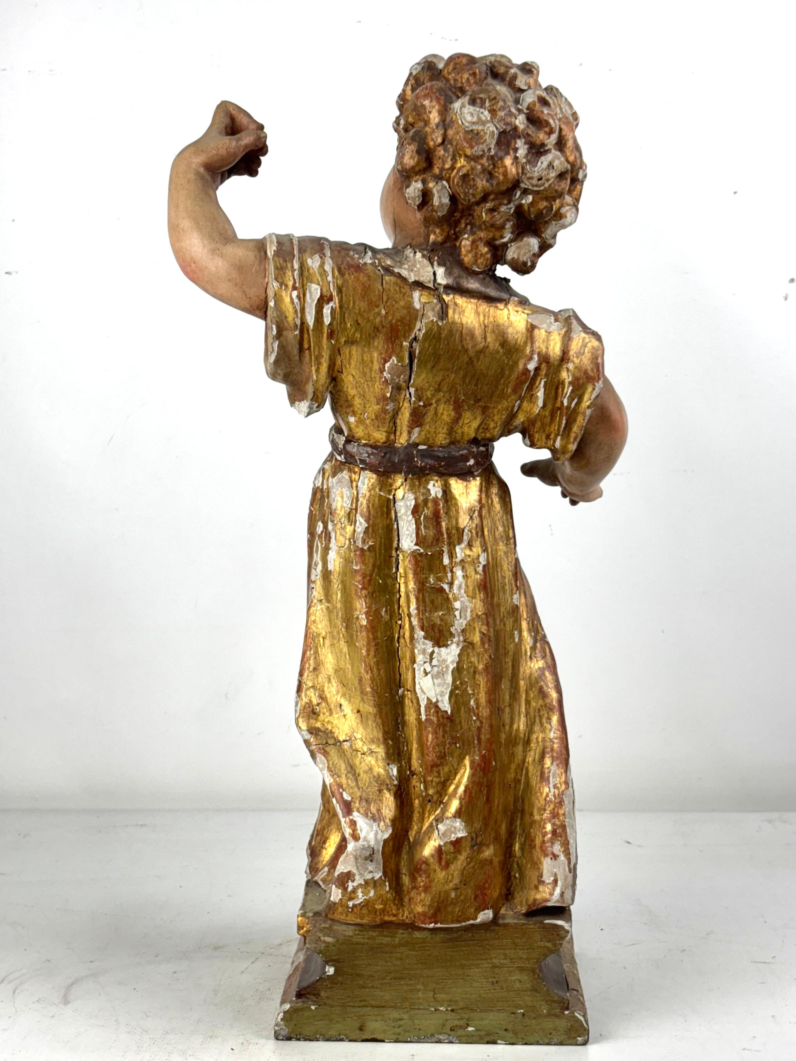 18th Century Catalan Polychrome Wood Figure of the Christ Child For Sale 4