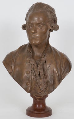 Französische Terrakotta-Büste eines jungen Gentleman aus dem 18. Jahrhundert