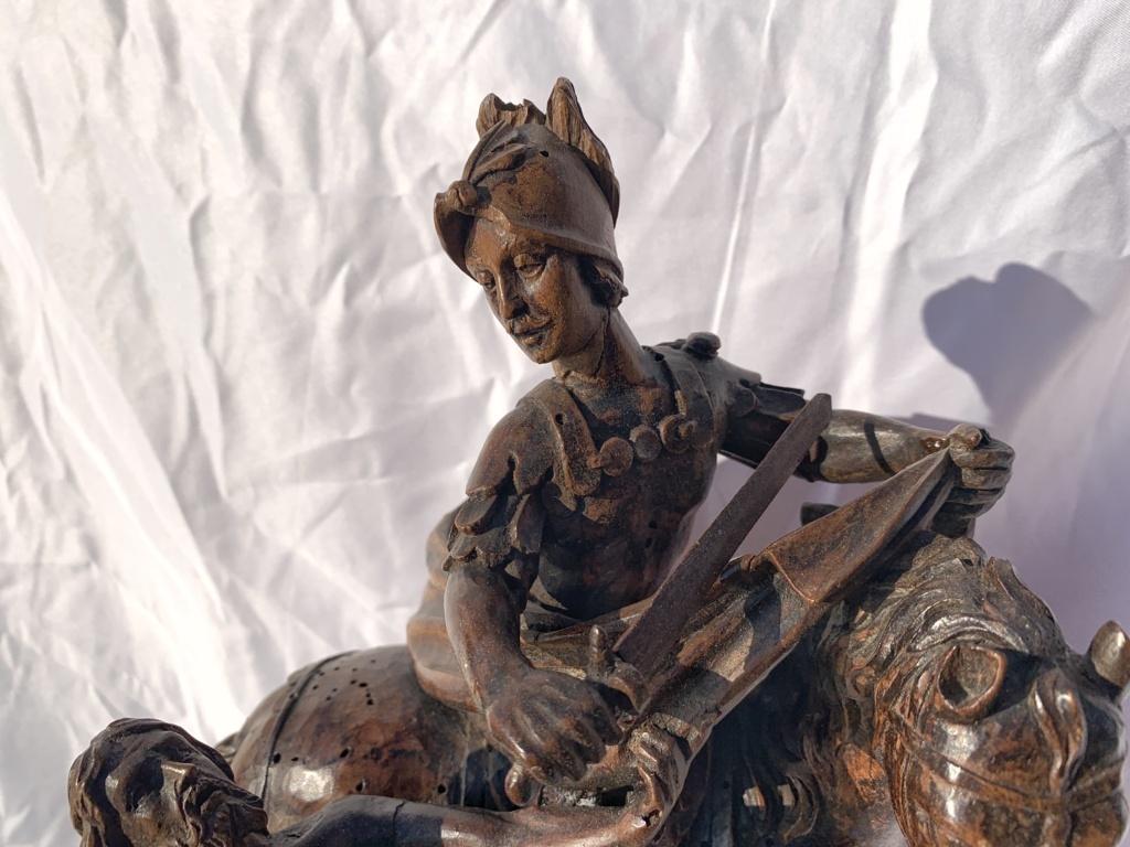 Sculpture italienne du 18ème siècle - Saint Martin - Bois sculpté Italie en vente 8