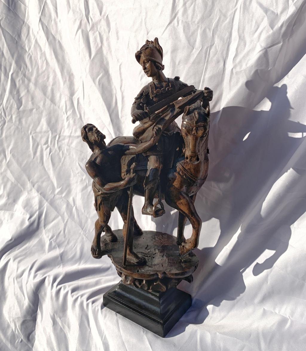 Sculpture italienne du 18ème siècle - Saint Martin - Bois sculpté Italie en vente 1