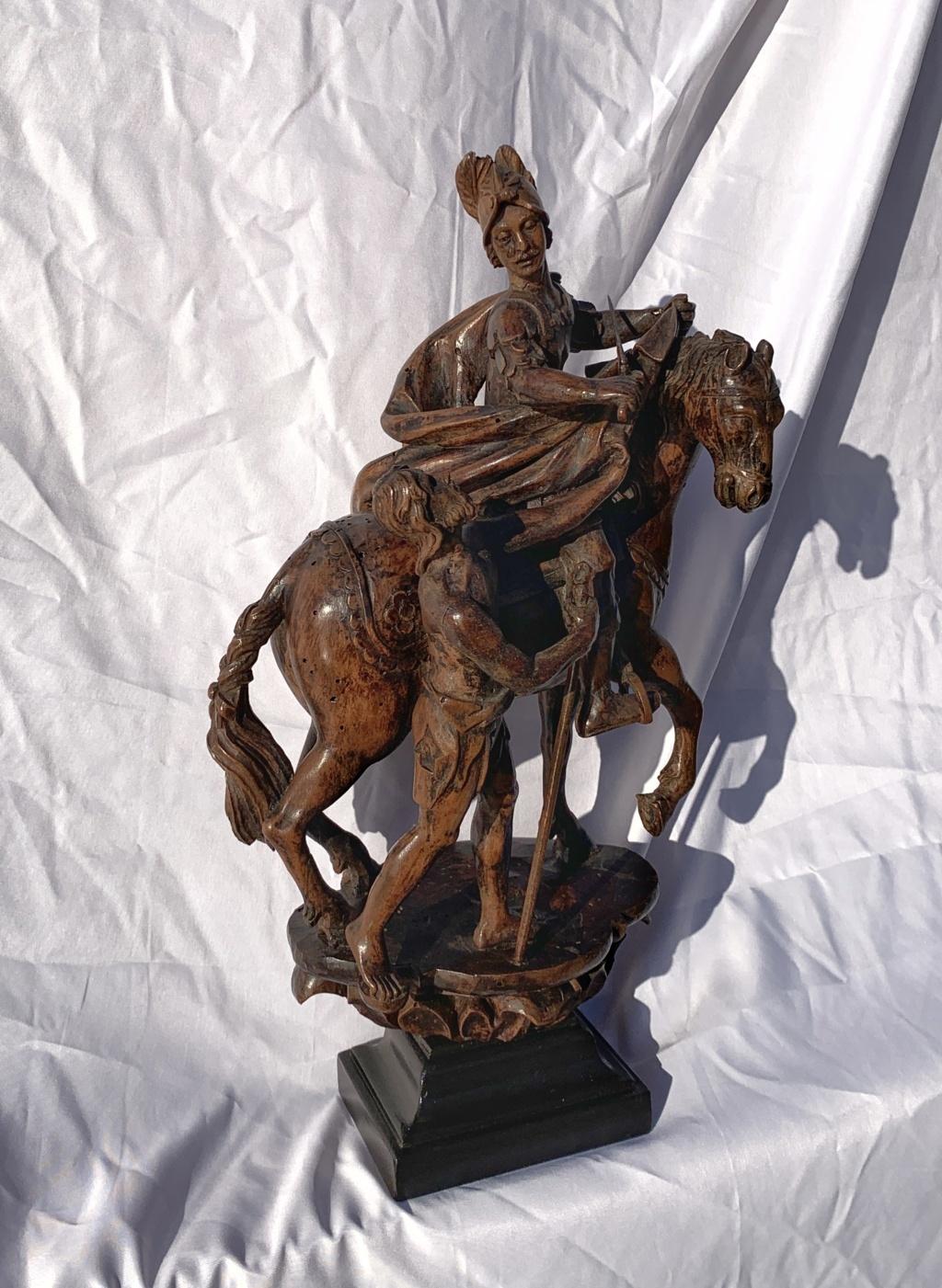 Sculpture italienne du 18ème siècle - Saint Martin - Bois sculpté Italie en vente 2