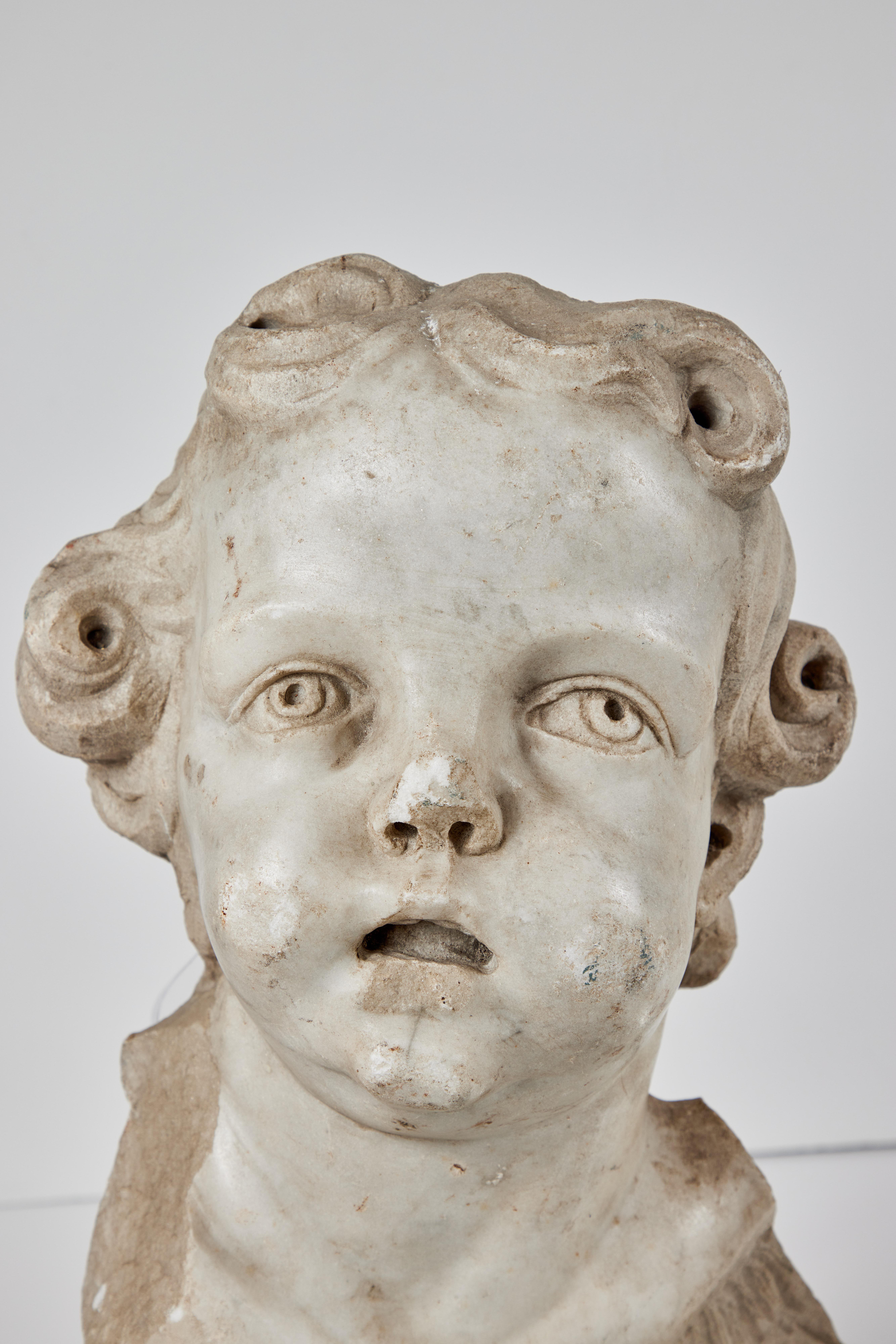 18th Century, Marble Cherubs - Beige Figurative Sculpture by Unknown
