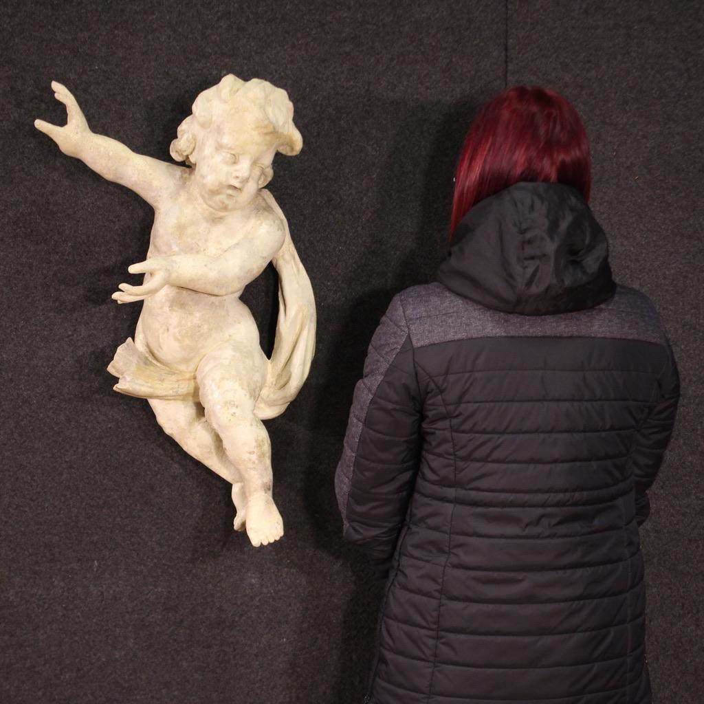 escultura antigua italiana de madera pintada del siglo XVIII, 1740 - Sculpture de Unknown