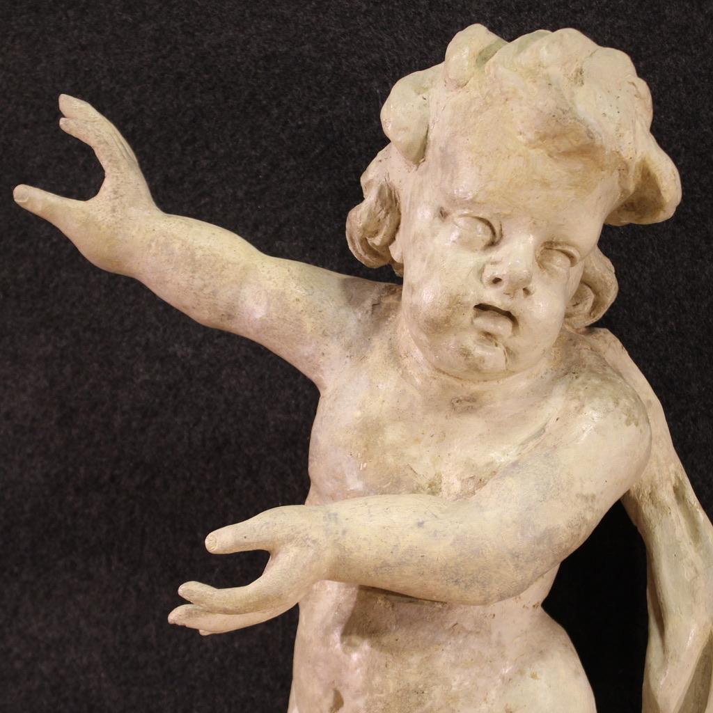 escultura antigua italiana de madera pintada del siglo XVIII, 1740 - Nude Sculpture Brown de Unknown