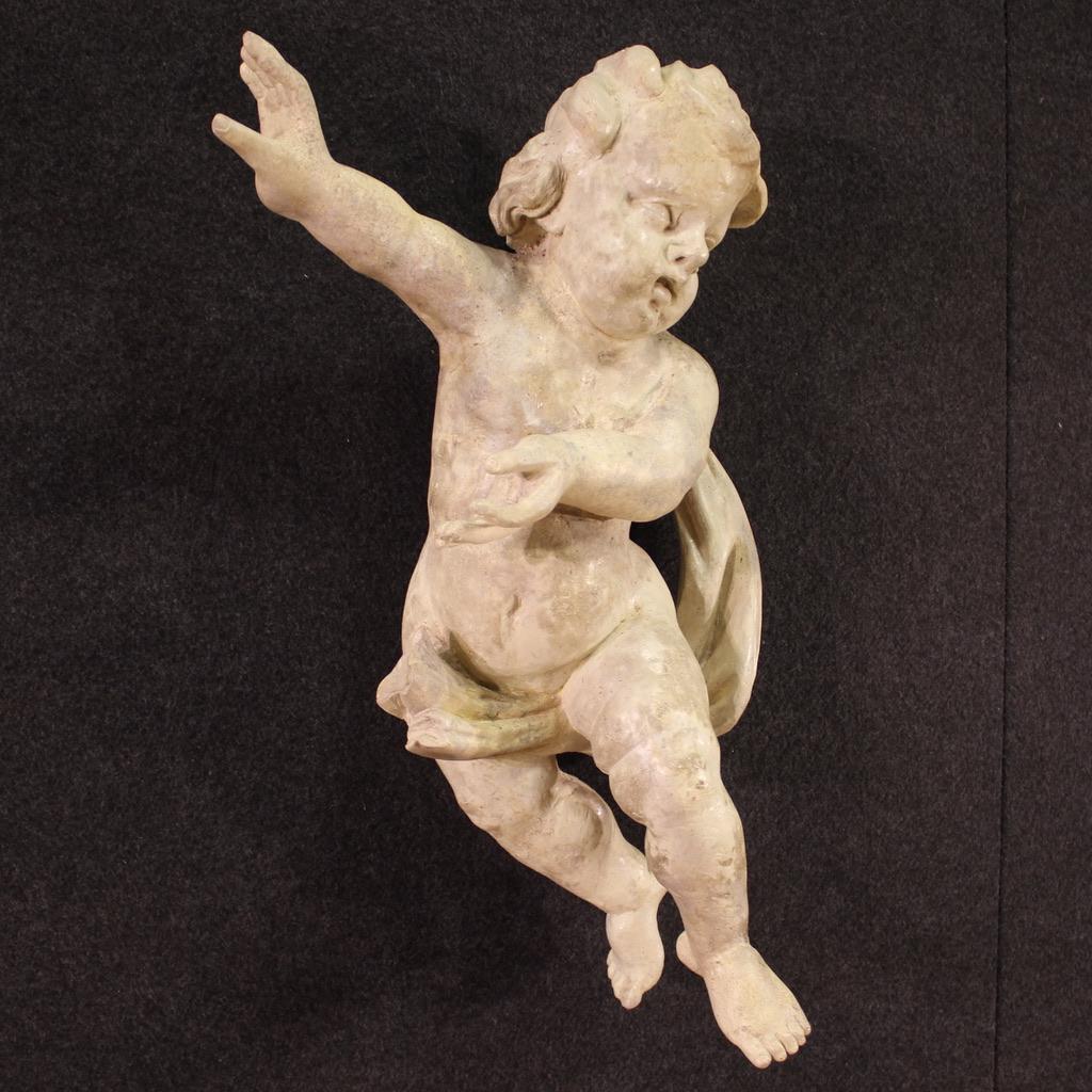 escultura antigua italiana de madera pintada del siglo XVIII, 1740 1