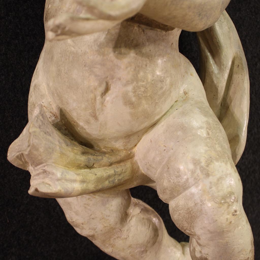 escultura antigua italiana de madera pintada del siglo XVIII, 1740 4