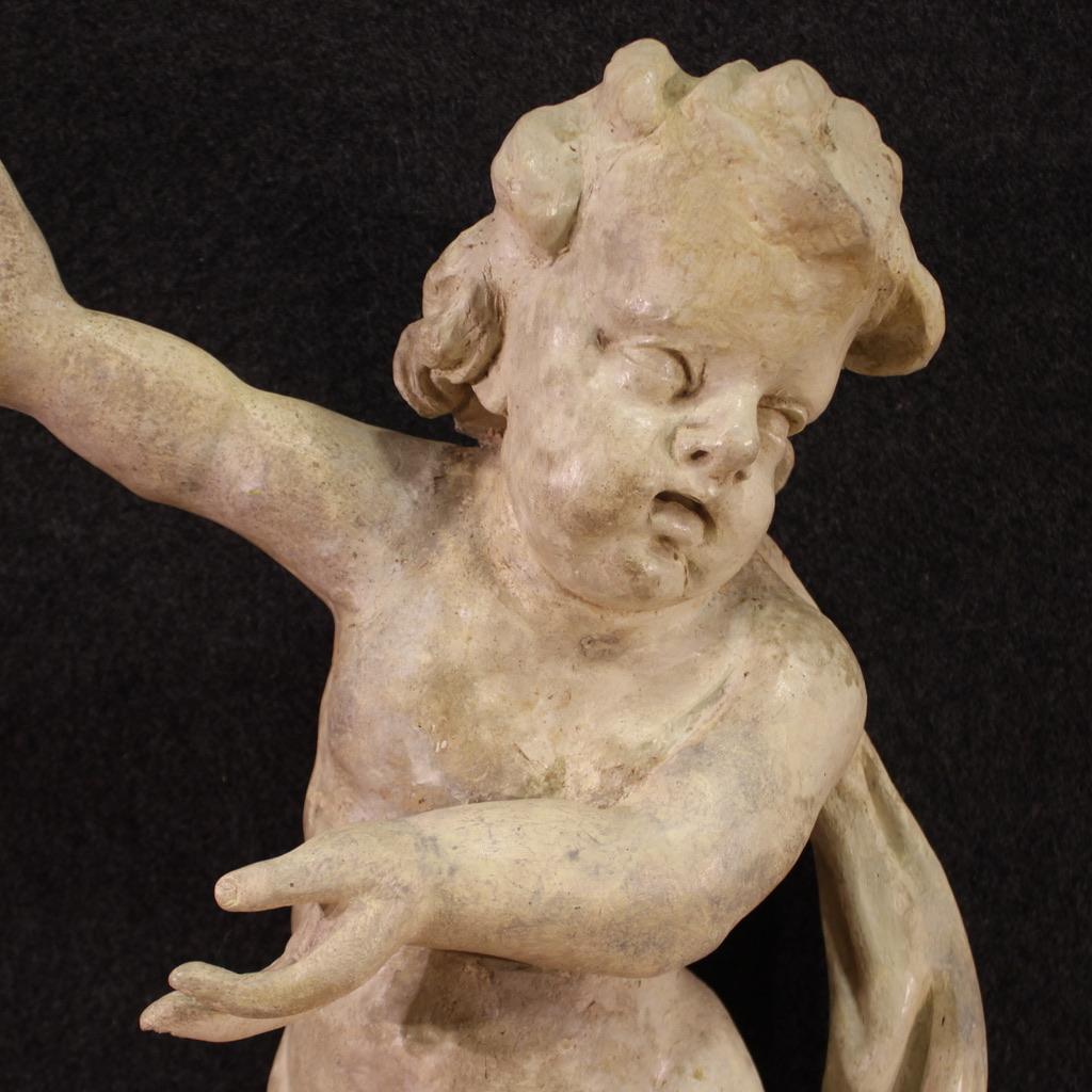 escultura antigua italiana de madera pintada del siglo XVIII, 1740 5