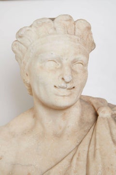 18th Century, Solid Marble Bust of "The Americas"