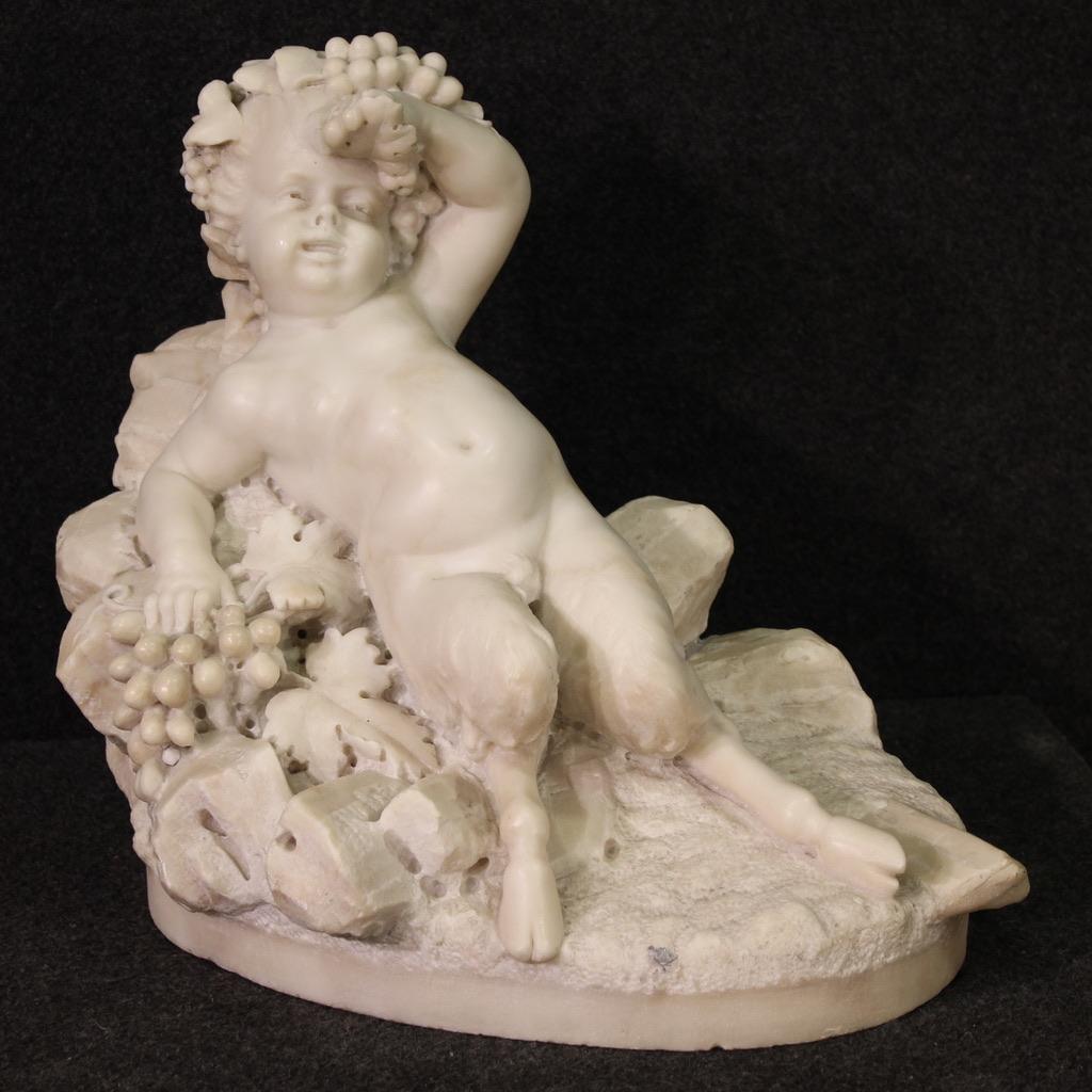 18th Century White Marble Italian Antique Satyr Sculpture, 1730s
