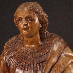 18th Century Wooden German Antique Religious Sculpture Saint Theresa, 1780