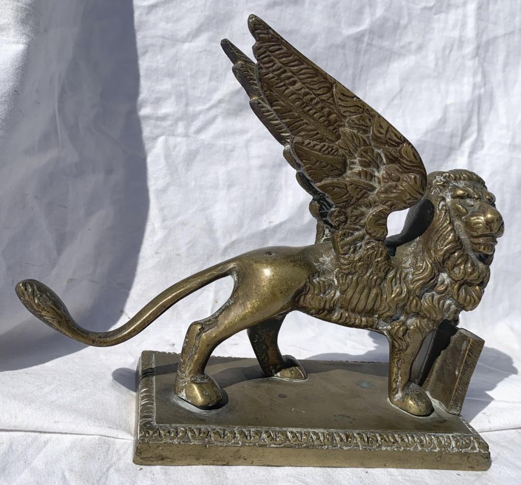19-20th century Italian bronze sculpture - St Mark Lion - Venice Napoleon III - Sculpture by Unknown