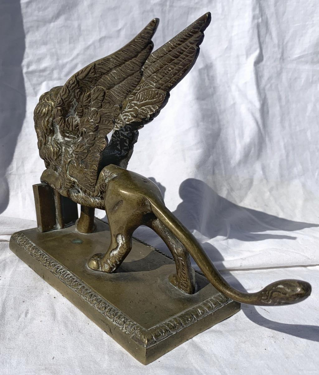 19-20th century Italian bronze sculpture - St Mark Lion - Venice Napoleon III - Gold Abstract Sculpture by Unknown