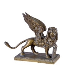 19-20th century Italian bronze sculpture - St Mark Lion - Venice Napoleon III