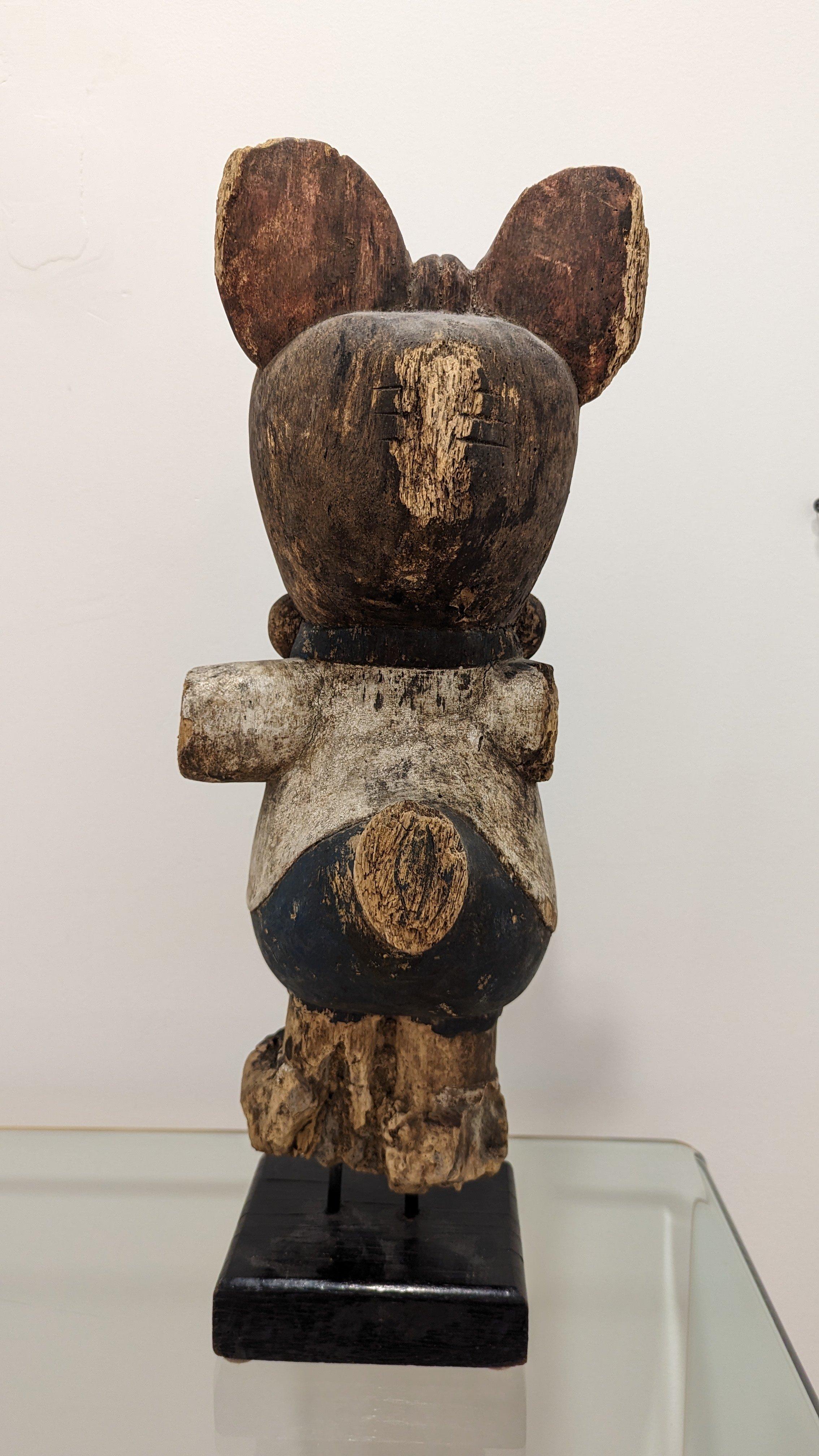 1950's Wabi Sabi Daisy Duck - Folk Art Sculpture by Unknown