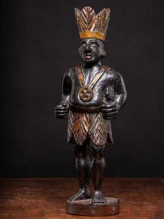 Statue de cigares d'Inde nord-américaine du 19e siècle avec comptoir en chêne, artiste inconnu