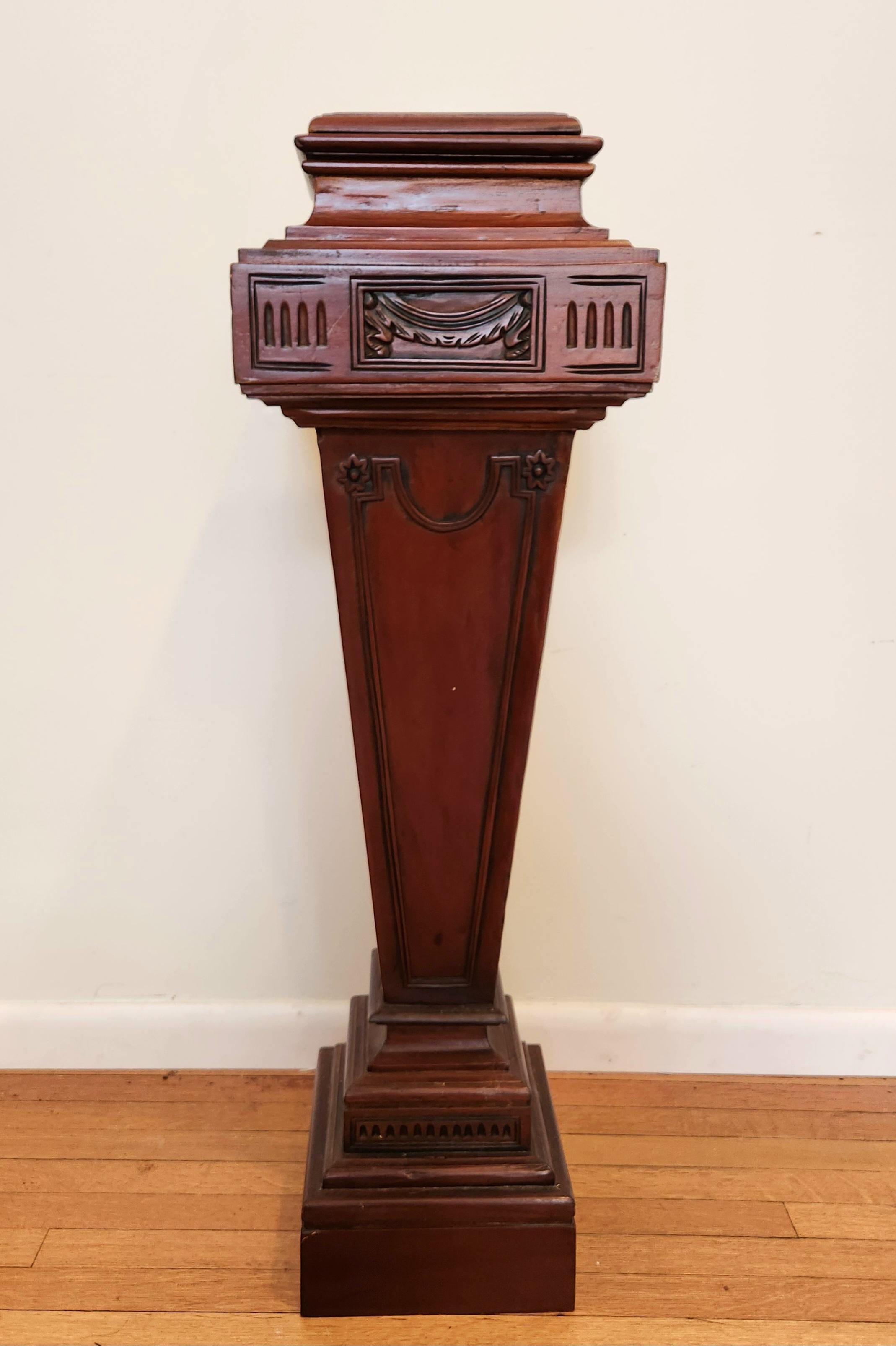 Unknown Abstract Sculpture - 19th Century American Wooden Pedestal