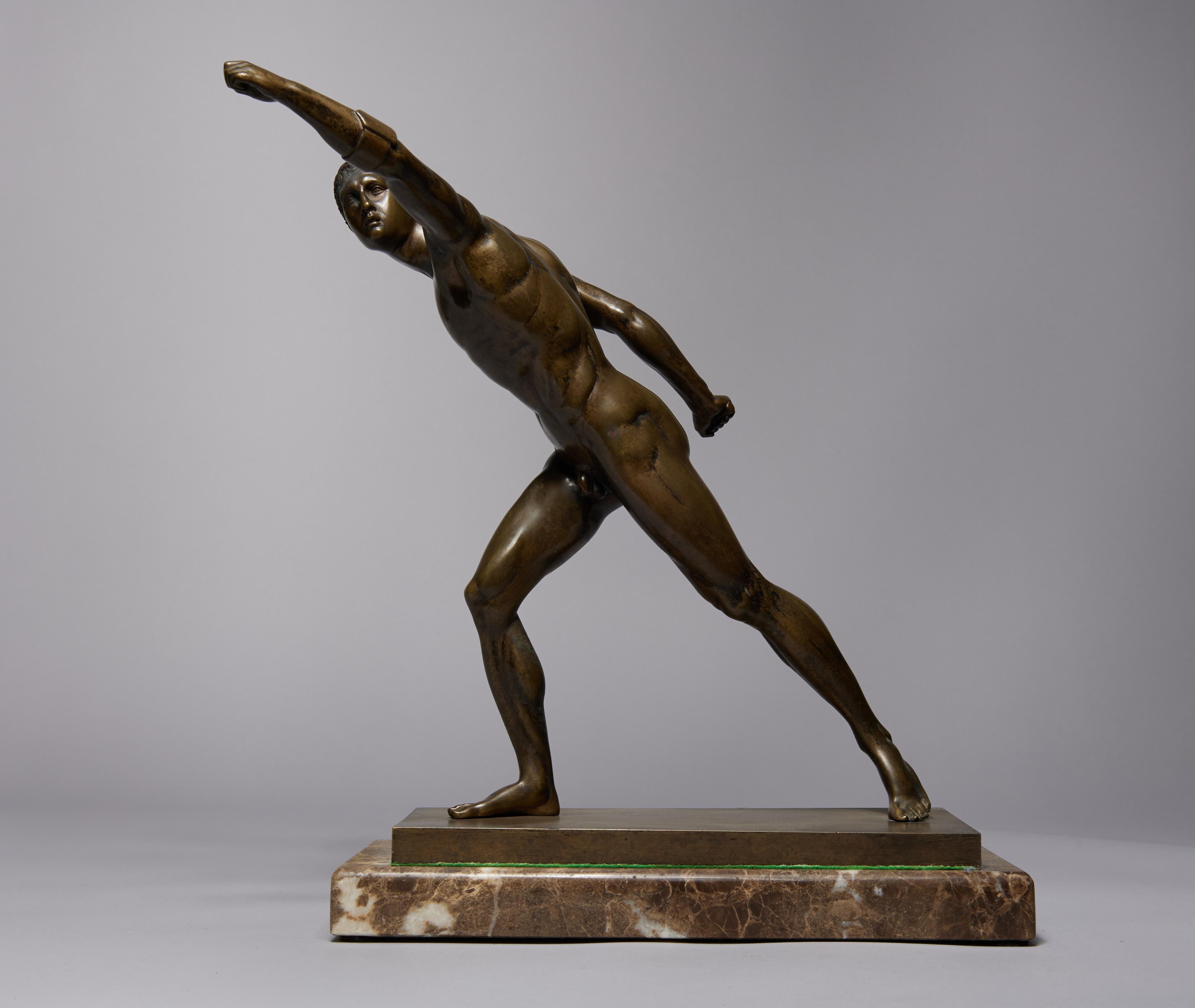 Bronzo del XIX secolo della scultura del Gladiatore Borghese