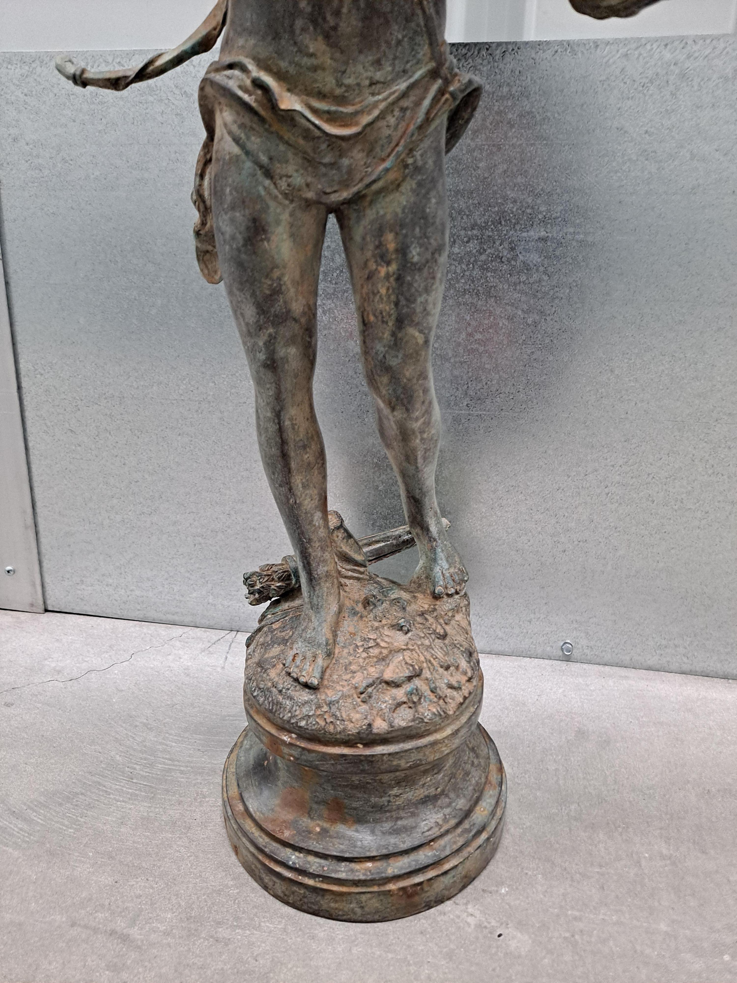 19th century  Bronze Sculpture of Cupid After Pierre Chenet  For Sale 1