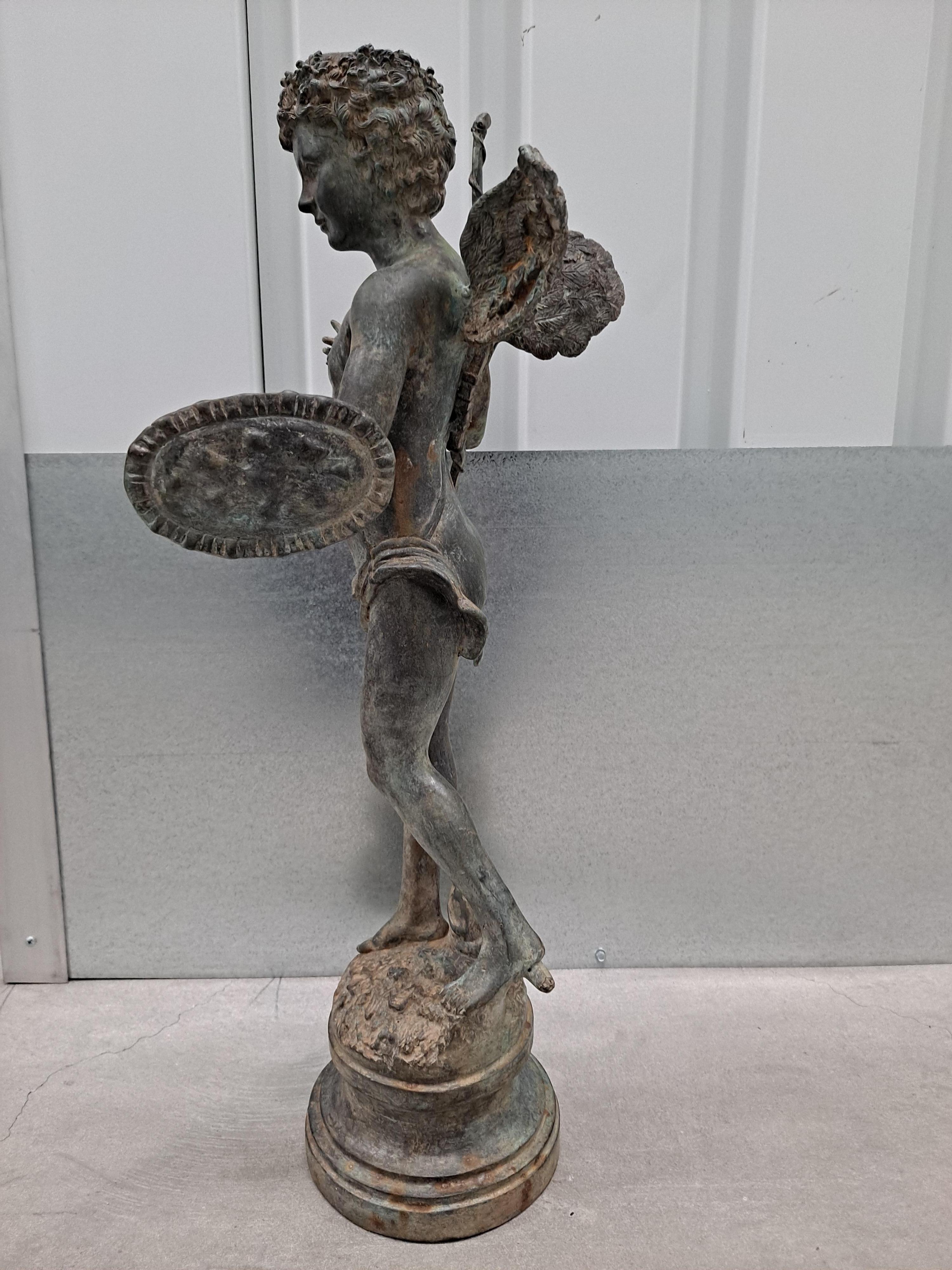 19th century  Bronze Sculpture of Cupid After Pierre Chenet  For Sale 4